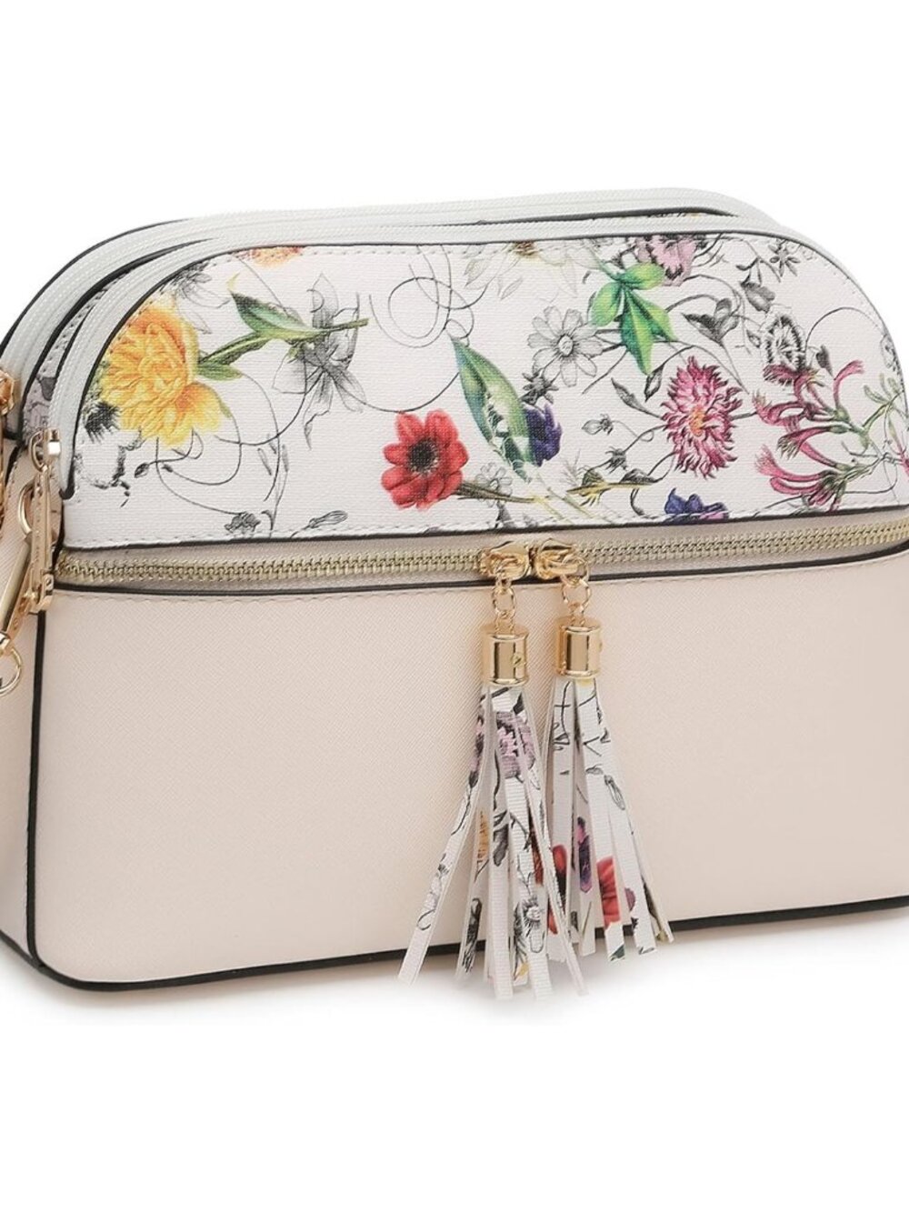 Women Tassel Zipper Pocket Crossbody Bag Shoulder Purse Fashion Travel Bag with